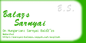 balazs sarnyai business card